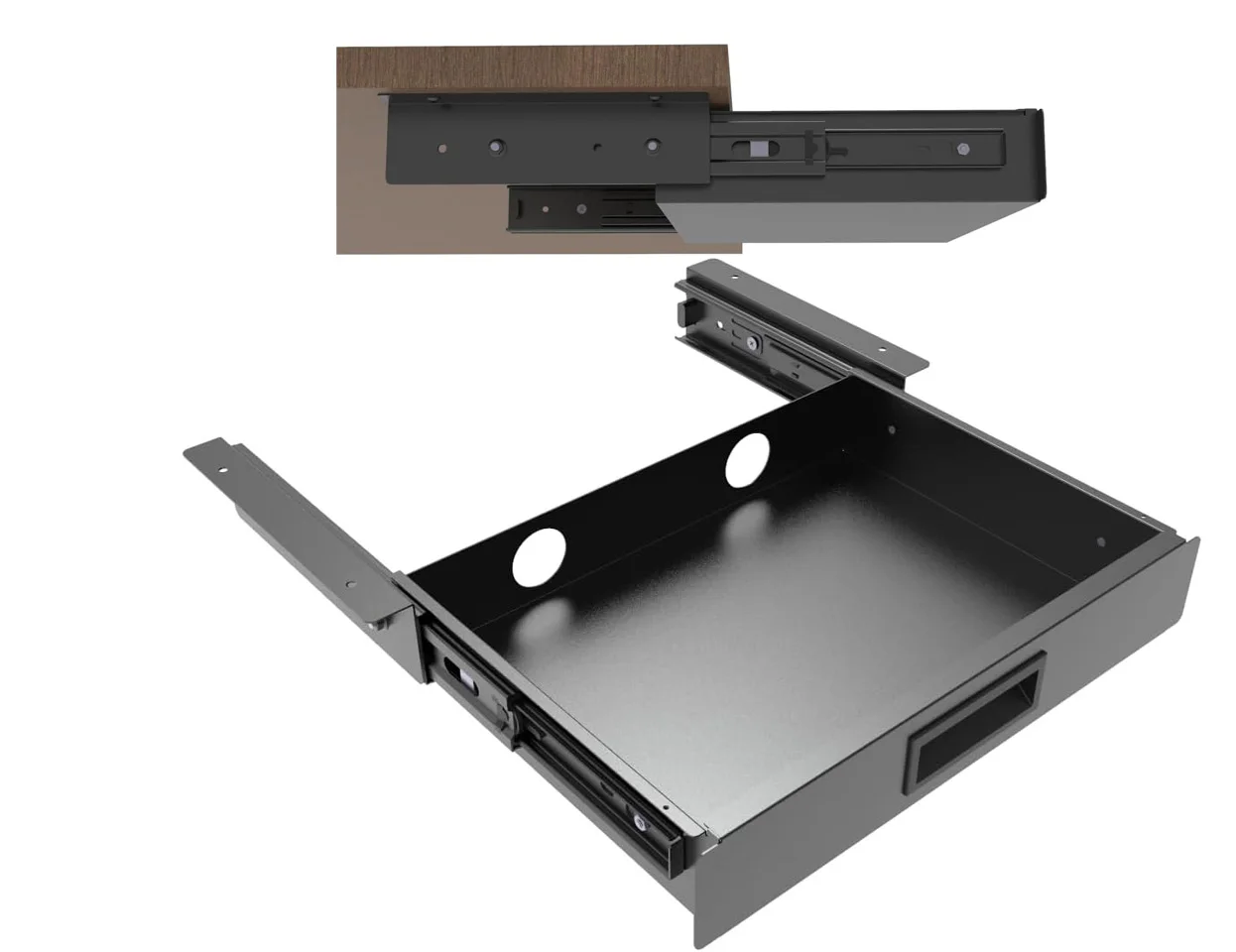 

Silent Slide Rail, Sturdy and Durable, Black Easy to Install, File Storage and Organizing Drawer
