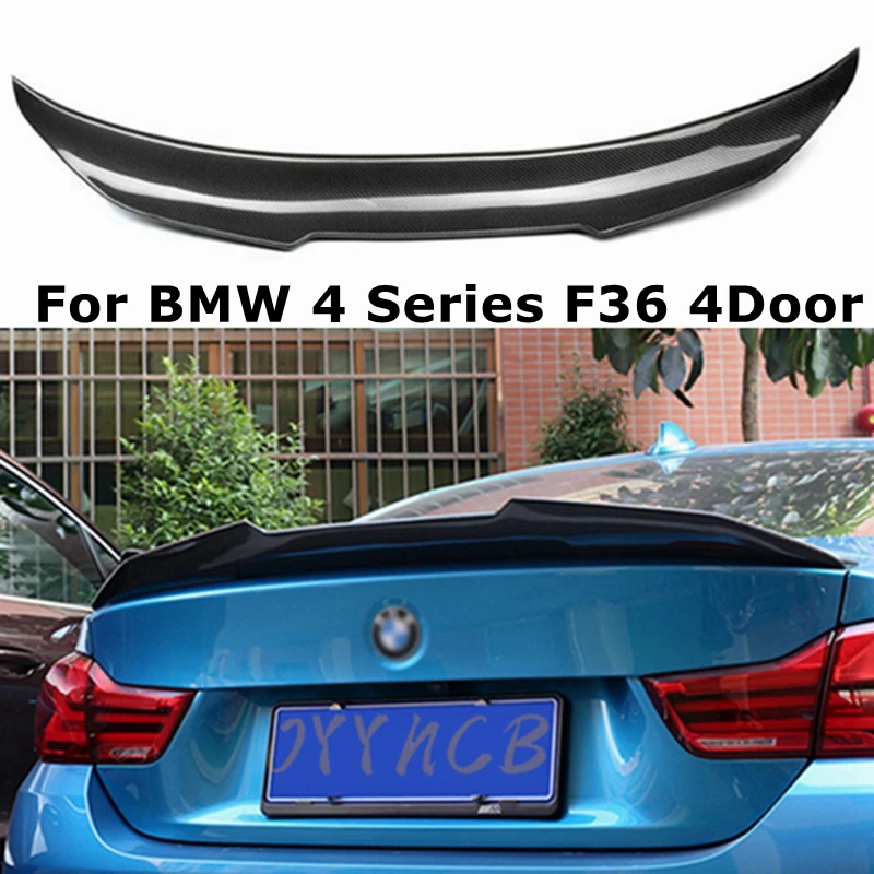 

FOR BMW 4 Series F36 4Door Cran Coupe PSM Style Carbon Fiber Rear Spoiler Trunk Wing 2014-2019 FRP Glossy Black Forged Carbon
