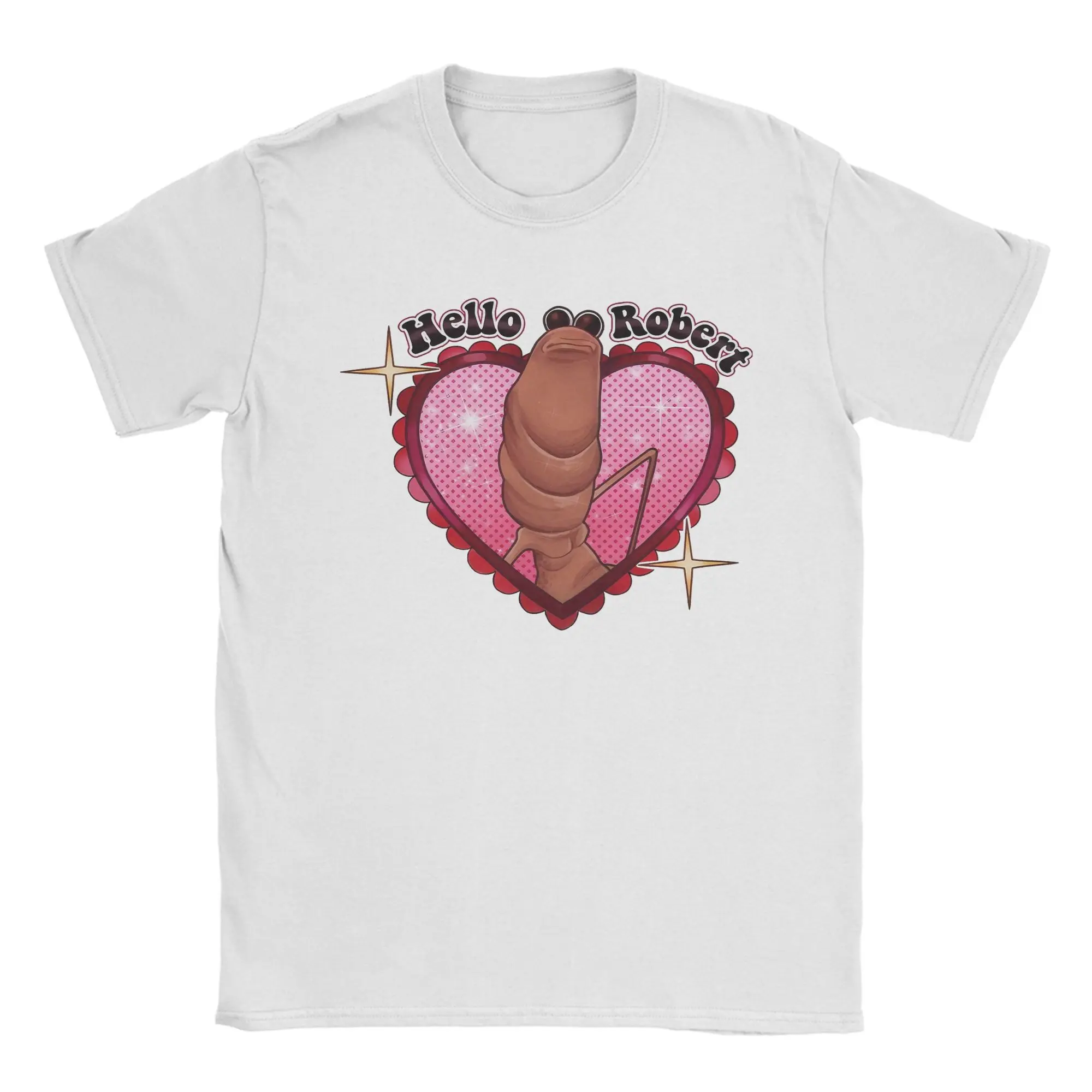 Men Marcus The Worm Hello Robert T Shirt  Pure Cotton Tops Funny Short Sleeve Crew Neck Tee Shirt New Arrival T-Shirt