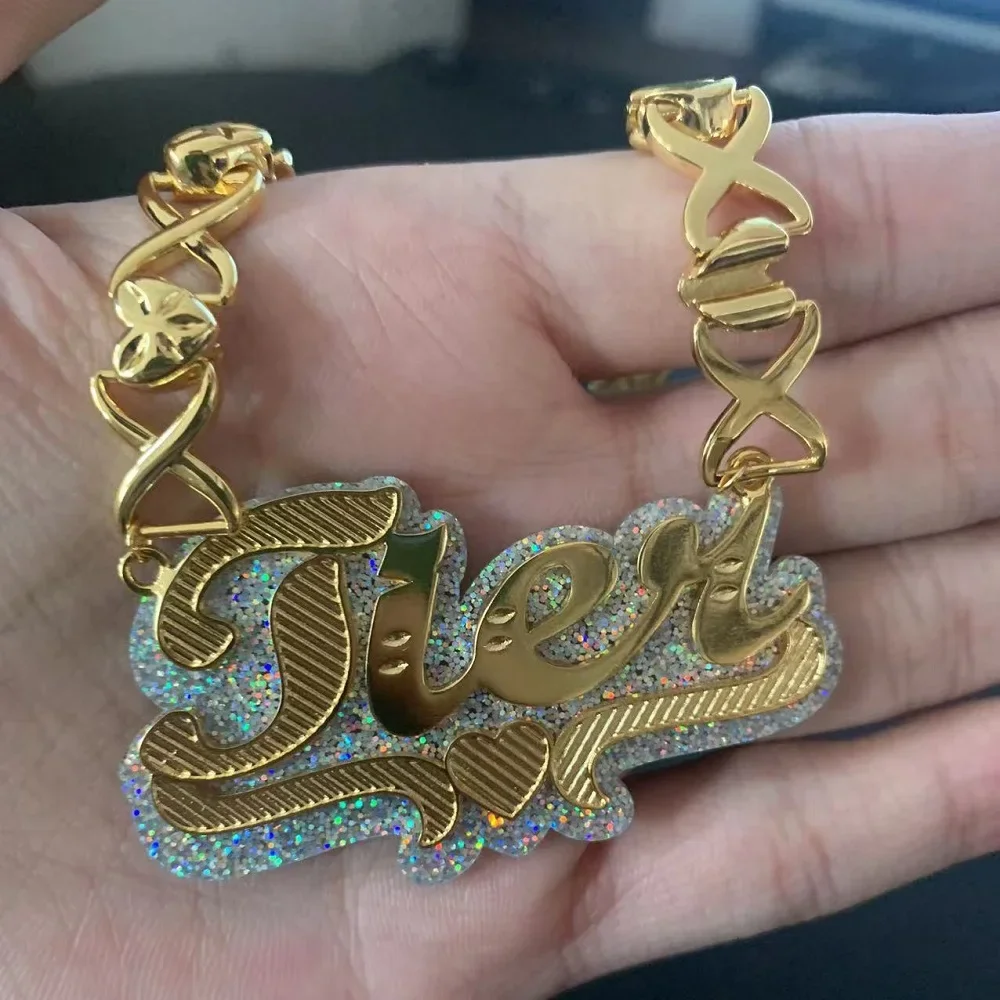 

Персонализированная табличка с именем XOXO, подвеска, цепочки, ожерелья с именем на заказ, ожерелье с именем по индивидуальному заказу, женское ювелирное ожерелье, подарки на день рождения