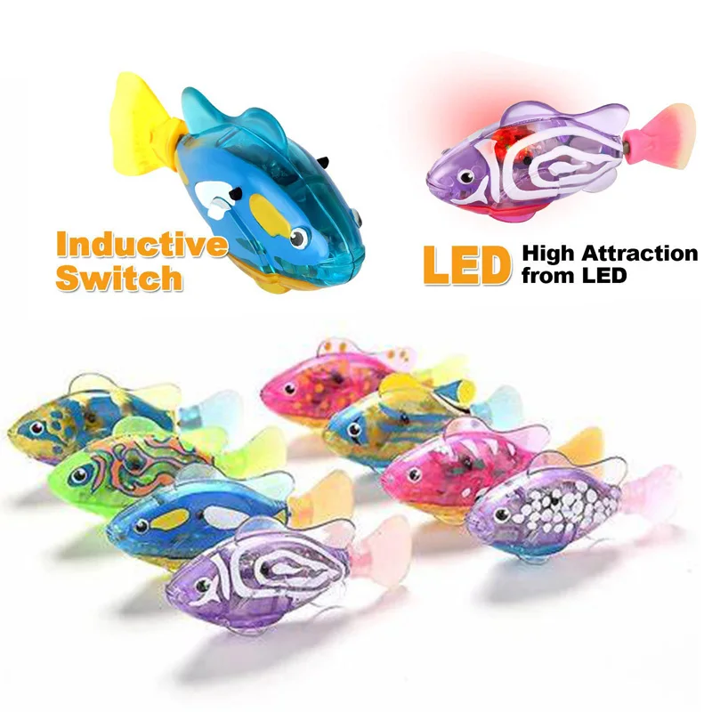 Светодиодная индуктивная интерактивная игрушка для кошек, робот для плавания, светящаяся рыба, стимулирующая котенок, охота, установка, электронная игрушка для домашних животных