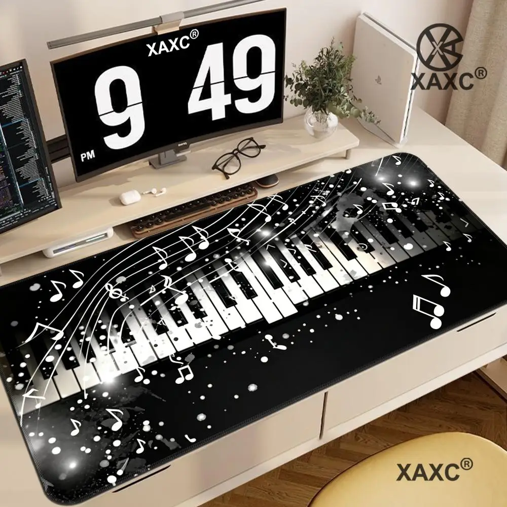 Music symbol and piano design Mouse Pad Large Computer Office Table Mats Rubber Anti-slip Gaming
