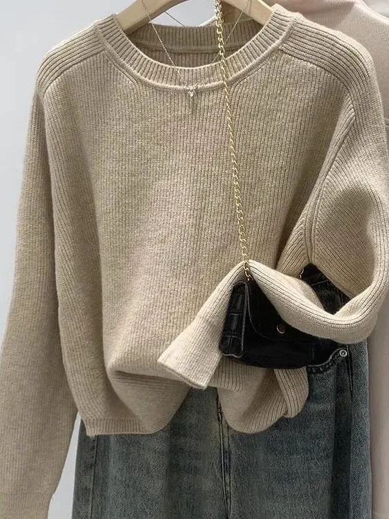 

Loose Women's Sweater Lazy Faion Inner Wear Autumn Winter 2025 New ort Outerwear Design Sense Top European Sle