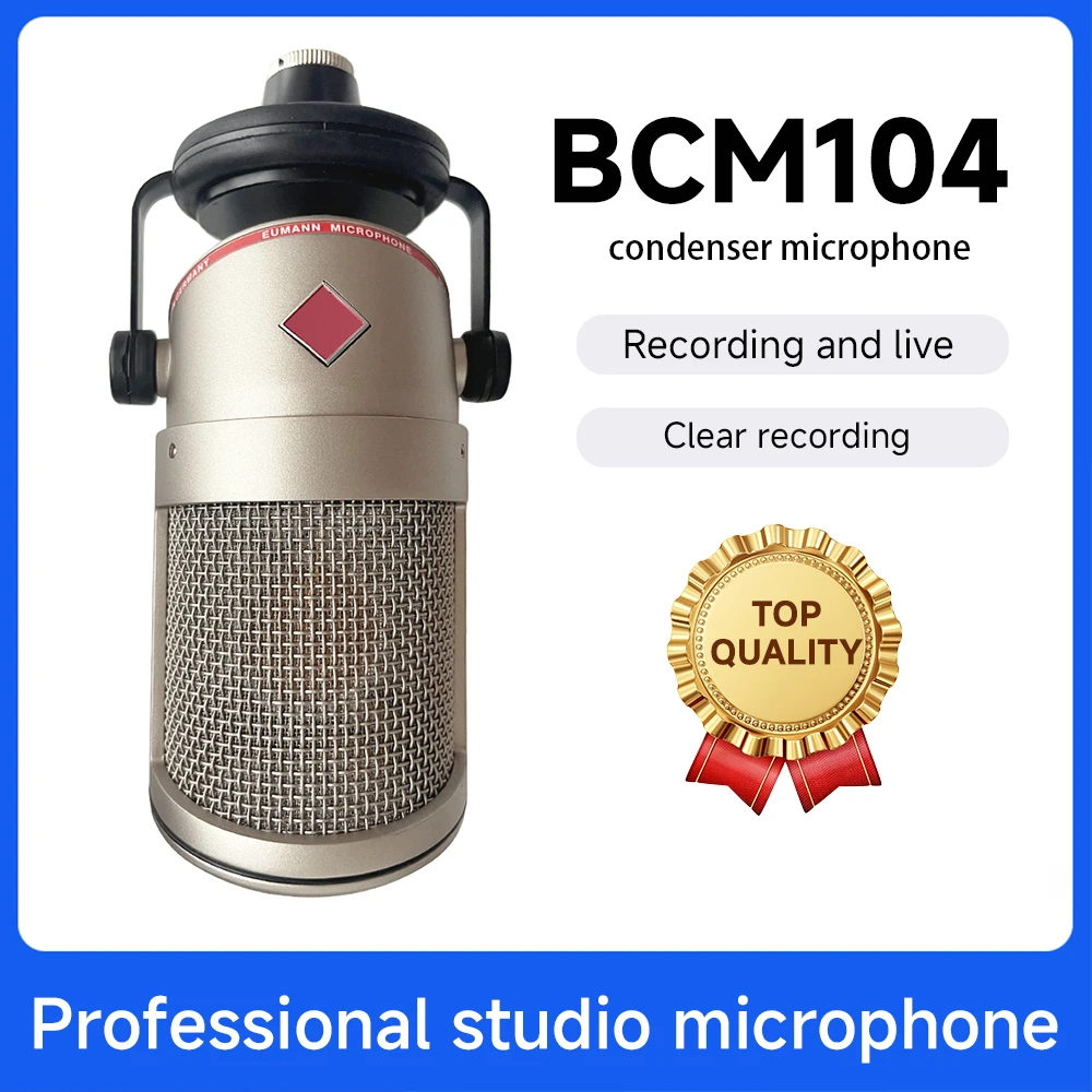 

BCM104 Large Diaphragm Condenser Broadcast Microphone with Cardioid Pattern, Low Self-Noise, and High SPL for Radio, Podcasting