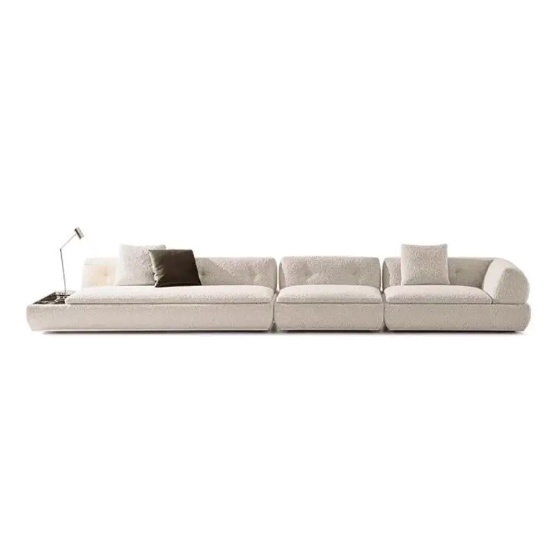 Italian minimalist, first layer cowhide, large straight row light luxury sofa