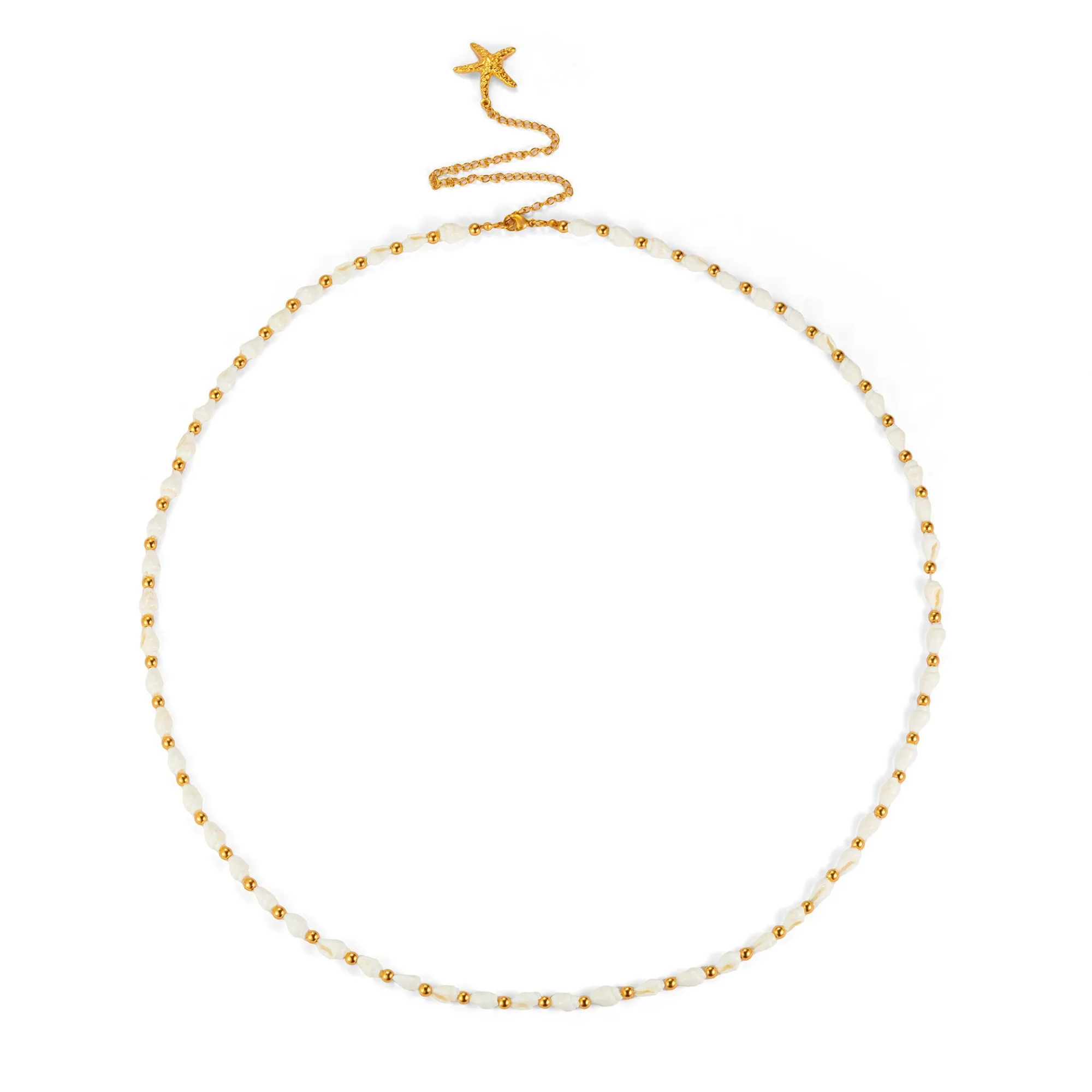 Style de vacances d'été en acier inoxydable plaqué or 18 carats, conque faite à la main, bikini sexy, perles de taille, pendentif étoile de mer, chaîne de ventre