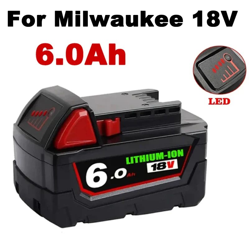 

NEW 18V For Milwaukee M18 M18B6 18V XC 6.0Ah Li-ion Battery 48-11-1860 /Charger rechargeable battery