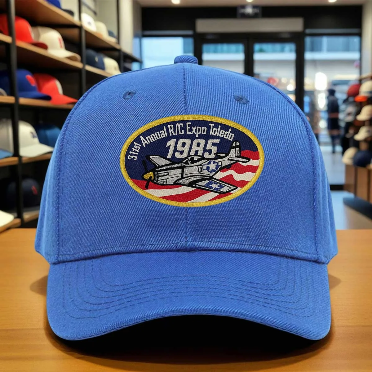 31st Annual R C Expo Toledo 1985 Plane Patch Baseball Cap, Vintage Dad Hat, Adjustable Size Retro Style Cap