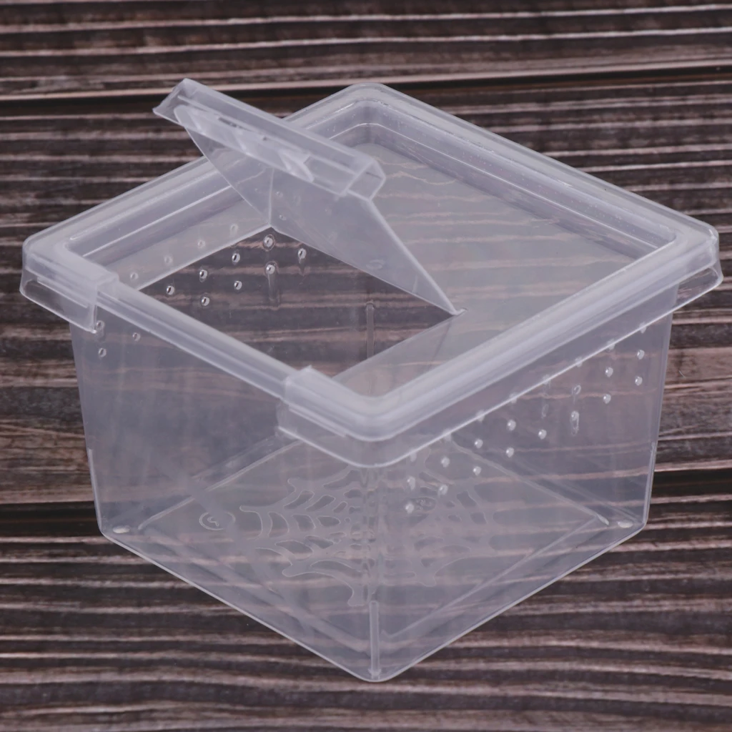 10x Feeding Box Reptile Cage Hatching Container Rearing Tank Clear Reptile Vivarium Terrarium Insect Rearing Box Food Feeding