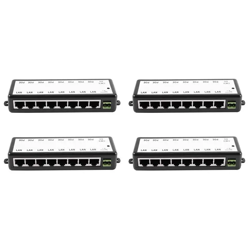 4x-8-ポート-poe-インジェクター-poe-スプリッター-cctv-ネットワーク-poe-カメラ用パワー-オーバー-イーサネット-ieee8023af