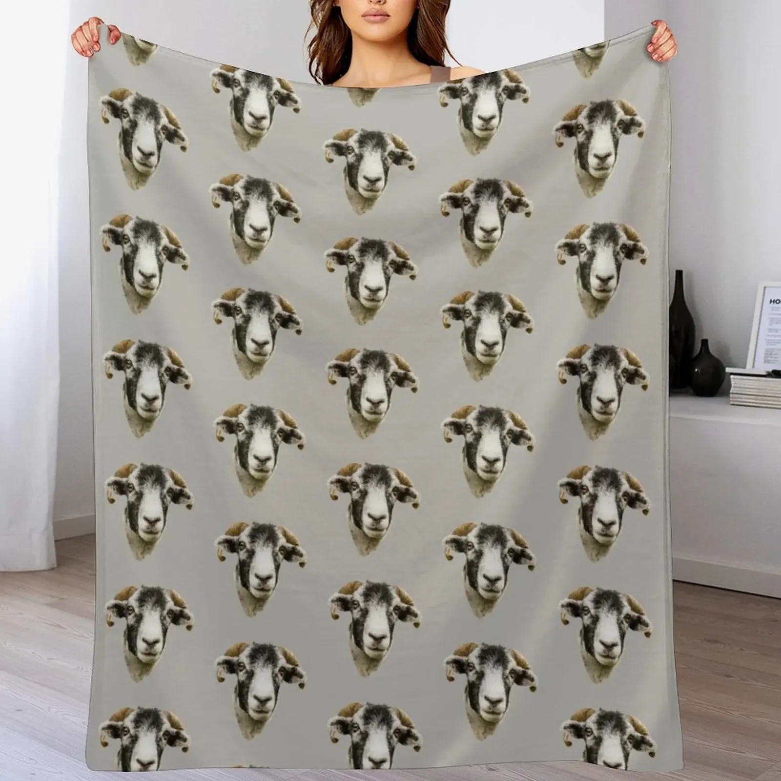 

Swaledale Sheep Throw Blanket Decorative Sofa Shaggy funny gift Sofa Blankets