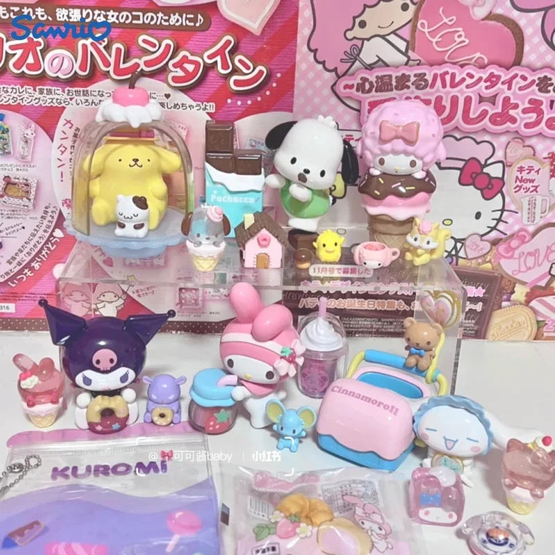 

В наличии Подлинная Sanrio красочная еда Веселая серия Pacha Dog Kuromi набор из смолы аниме настольная декоративная модель прекрасный подарок на день рождения
