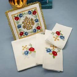 Altar Supplies Church Altar Embroidered  Pall Corporal Purificator Hand Towel Catholic Church Communion Supplies