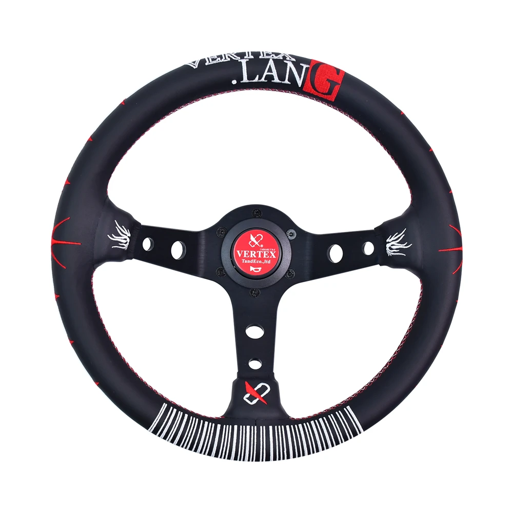

VERTEX LANG 320mm Racing Steering Wheel Dragons Embroidered Pattern JDM Gaming Steering Wheel For Car Sim Driving