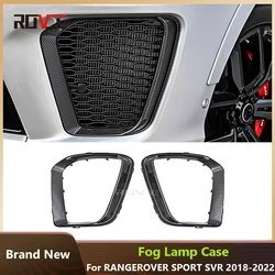 ROVCE Real Carbon Fiber Car Bumper Fog Light Frame Fog Lamp Cover Cap Shell For Land Range Range Rover Sport SVR 2018-2022