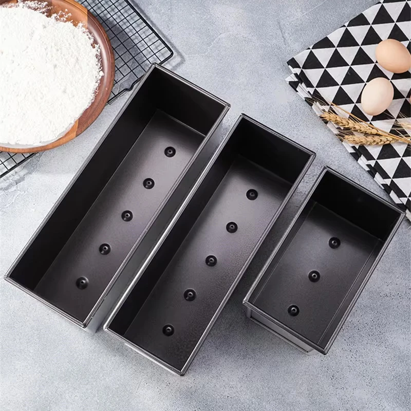 

Square toast Bread Baking Tray Cake box Mold with Lid Aluminum Alloy Non-stick Pan Mini Baking Tray Baking Box Diy Cake Bakeware