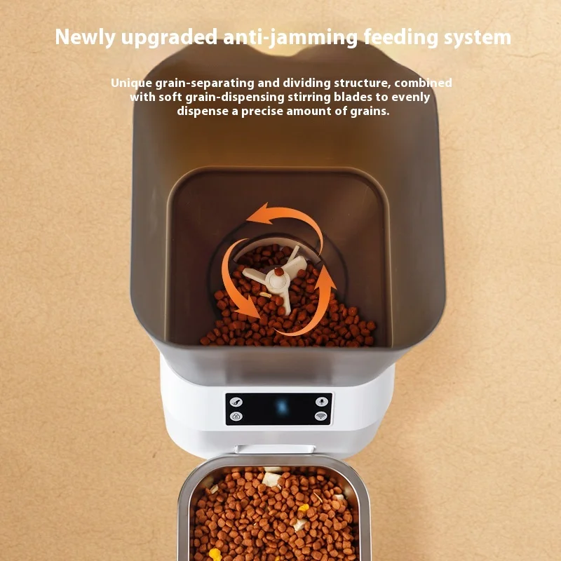 Slimme voerbak van 4,5 liter met scherm - tweewegvideo, timer en APP-bediening, dubbele voeding, automatische voedseldispenser voor katten/honden