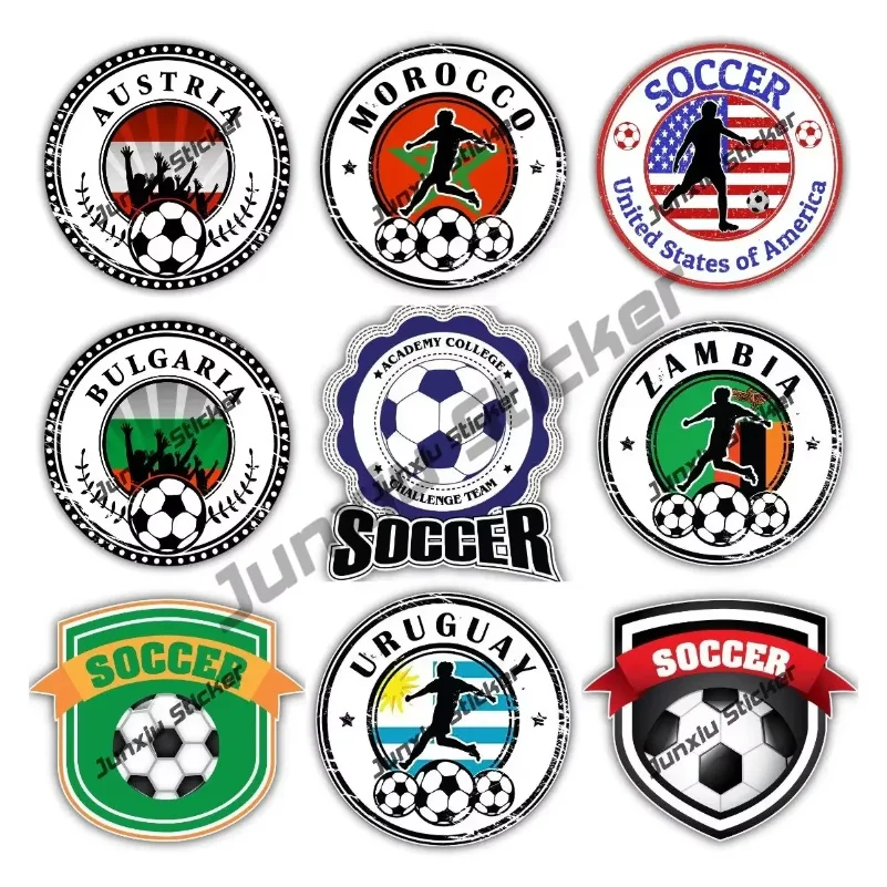 

National Football Tourism Commemoration Stickers Brazil Bulgaria Latvia Uruguay Soccer Decals Football Stamp Grunge Stickers