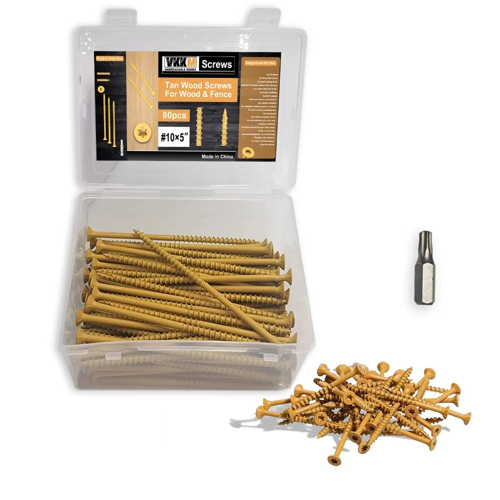 

VKKM 80/100PCS # 10 Self Tapping Wood Screw, Suitable for Fixing Wooden Products or Other Materials To Wooden Objects.