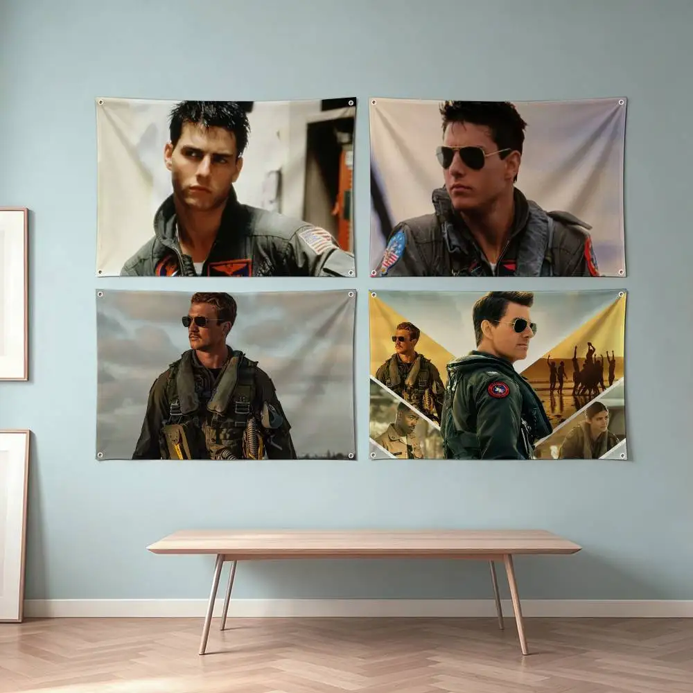 Top Gun Maverick-K Tom Cruise Flags for Bedrooms Home Decor Items Outdoor Decors Garage Decoration Flaga