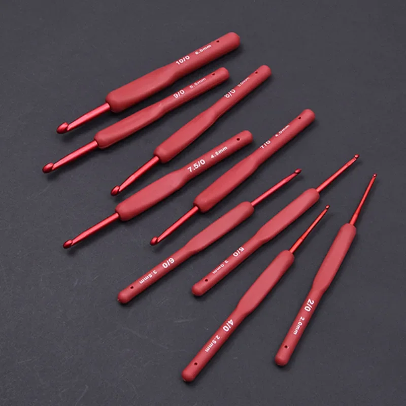 خطاف كروشيه من الألومنيوم ، مقبض مصنفر ، TPR ، كروشيه سيليكون ، مشغولات يدوية ذاتية الصنع ، أدوات خياطة ، حياكة سترة #2