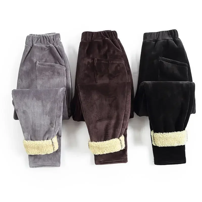 Pantalones vintage de pana para mujer, pantalón holgado de terciopelo con bolsillos grandes, estilo coreano harem, otoño e invierno, 2020