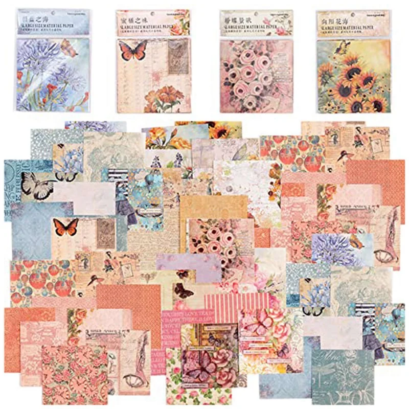 120 sztuk papieru Deco do scrapbookingu, materiały do dziennika śmieci w stylu Vintage o wymiarach 5,5x5,5 cala