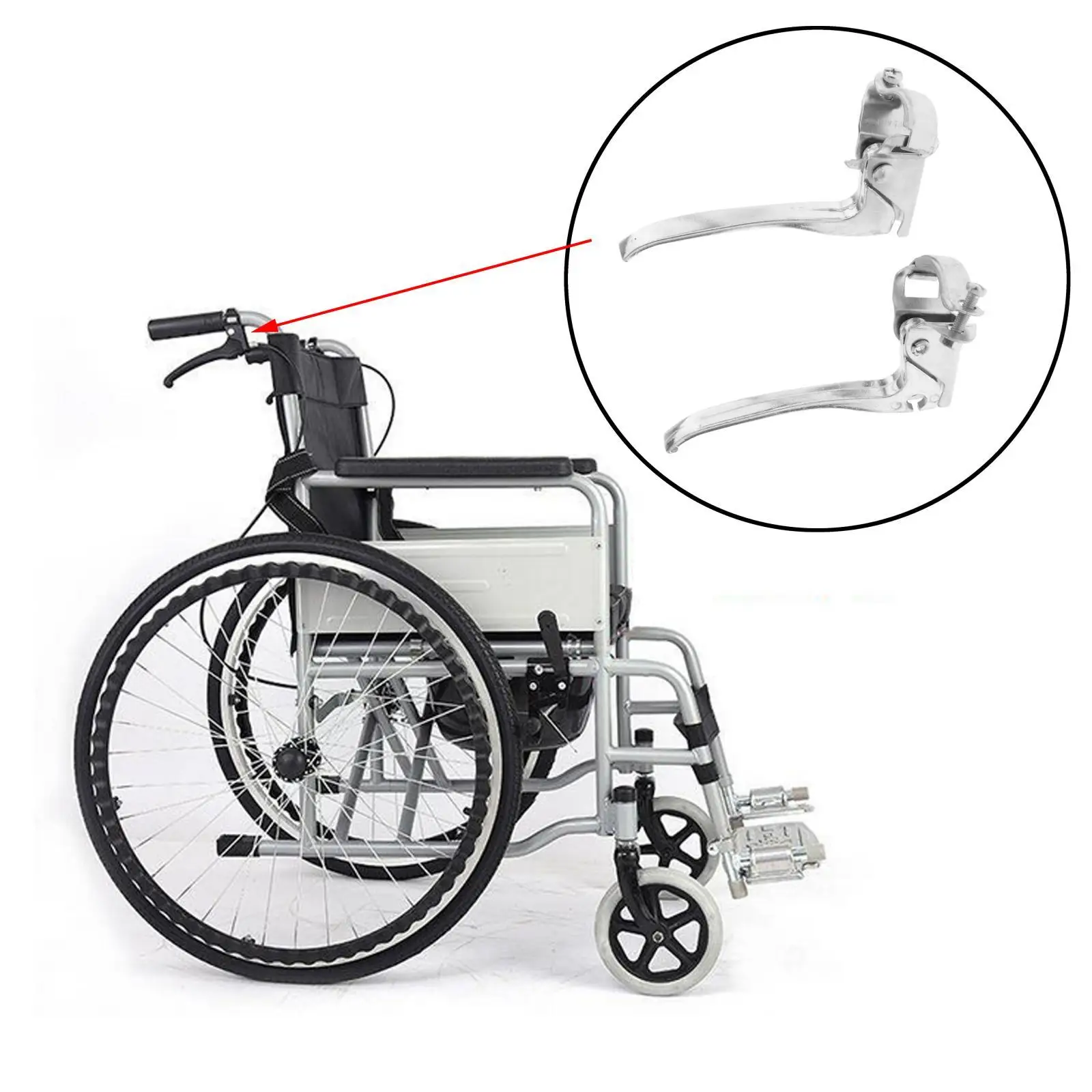 Universal Wheelchair Brake Levers Parts Replaces Toughness Wheel Locks Repair Professional Strong Health Care Manual Wheelchairs