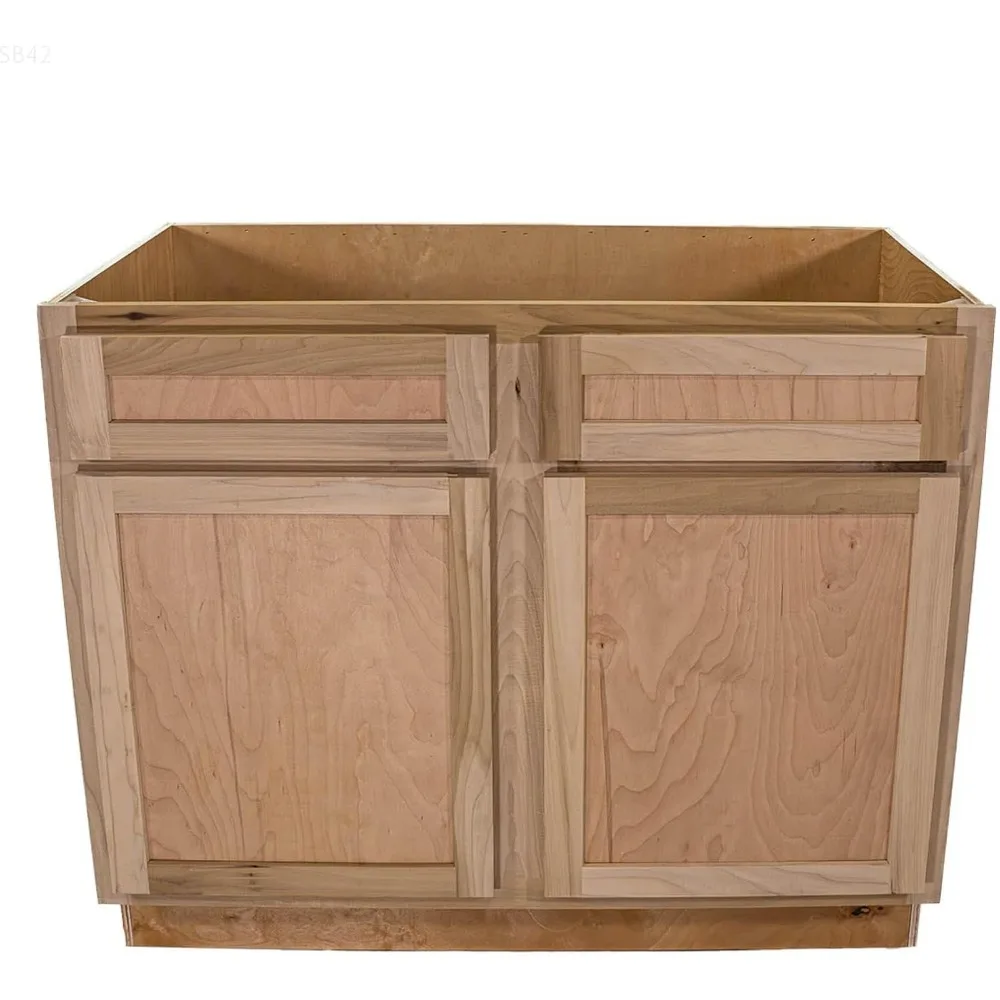 

Poplar Sink Base Kitchen Cabinet 42-Inch Width 34 1/2-Inch Height 24-Inch Depth Solid Wood Construction