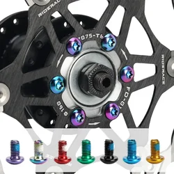 12pçs parafusos de rotor de freio a disco de bicicleta t25, parafusos de fixação de bicicleta de estrada de aço inoxidável m5x9mm, acessório colorido de ciclismo, peça mtb