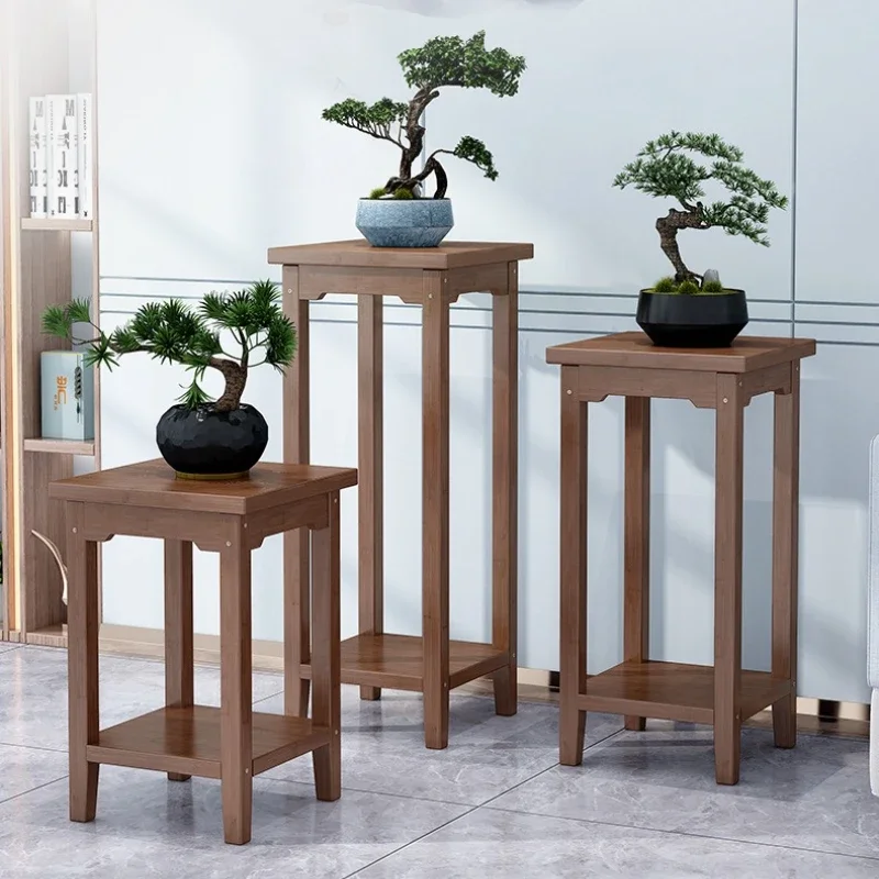 Antique Solid Wood Plant Stand, ChineseStyle Floor Flower Shelf, Fashionable Potted Plant Display Shelves for Indoor Greenery