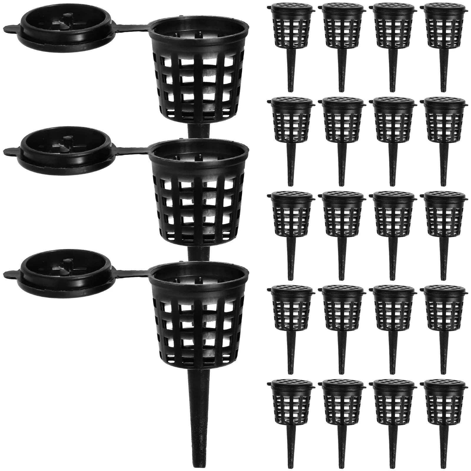 50pcs Baskets Plastic Container With Lid Portable Fertilizer Box For Bonsai Flower Pot Fertilizer Dispenser Garden Tool