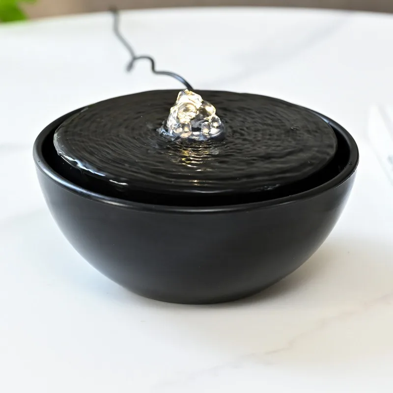 Compact Minimalist Waterfall Fountain Indoor Living Room Desktop Circulating Water Decor Office Landscape Waterfall Accessory