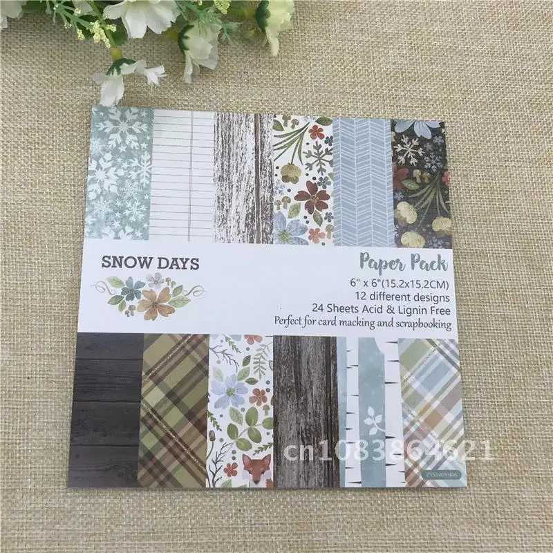 

snow day of the flower patterned paper Scrapbooking paper pack handmade craft paper craft Background pad