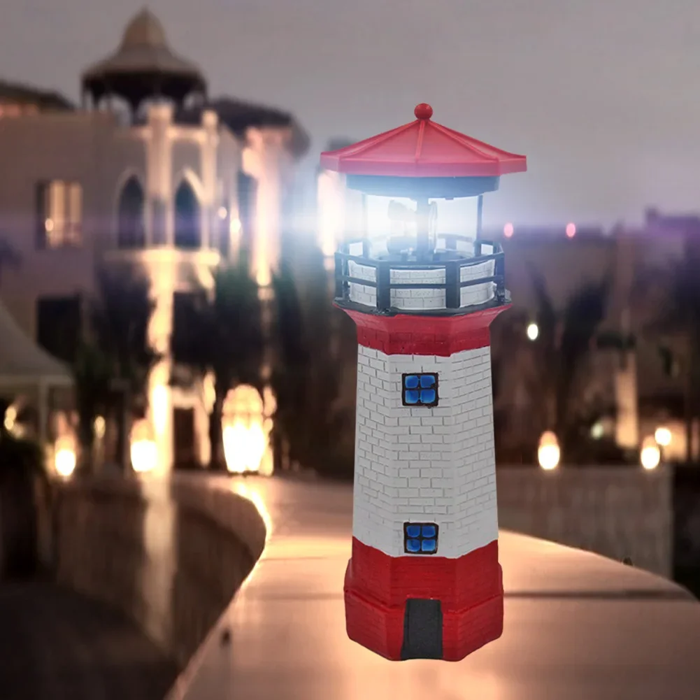 Solar LED Light with Smart Sensor, Beacon Rotating Lamp, Creative Lighthouse, Outdoor