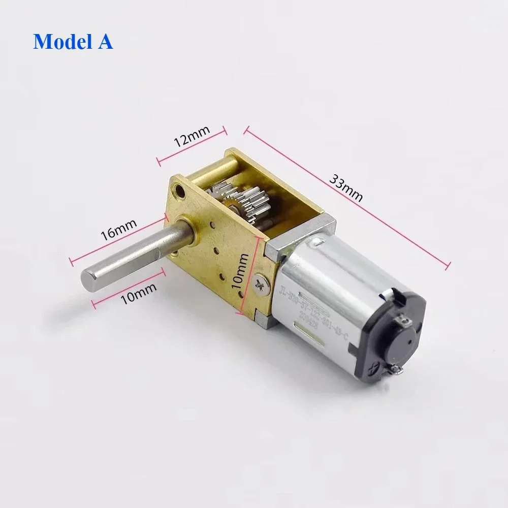 1PC Mini N20/N30 Worm Gear Motor DC 3V 3.7V 5V 6V Slow Speed High Torque for Toy Car Model Electric Lock