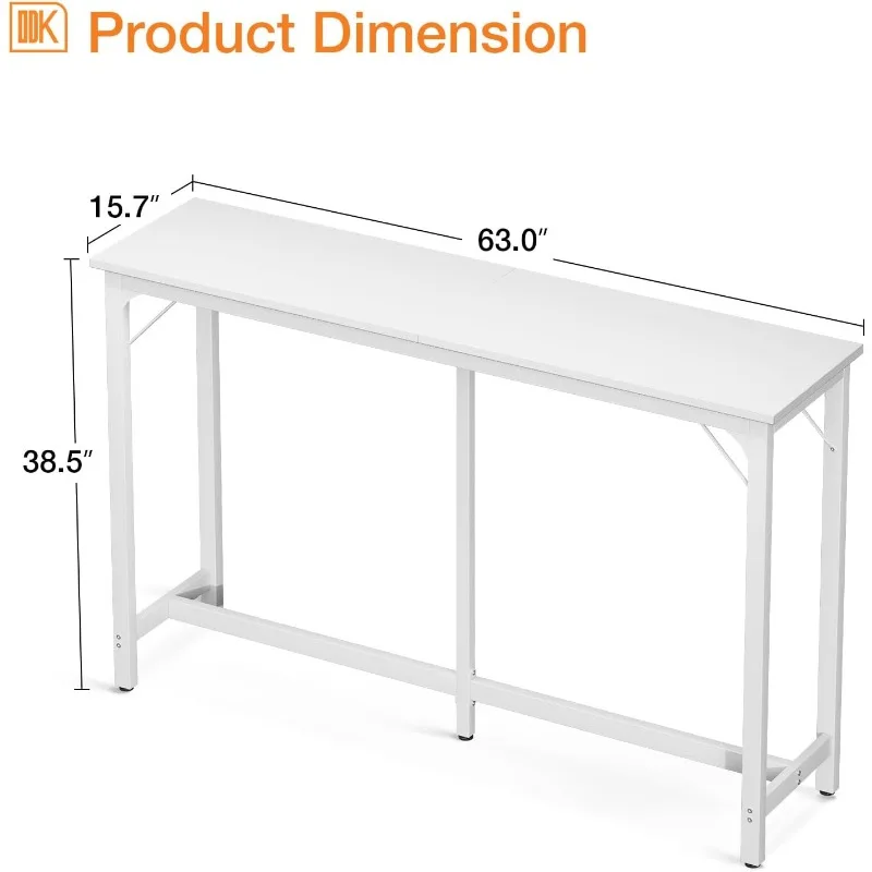 ODK 63 inch Bar Table, Counter Height Pub Table,Rectangular Kitchen & Dining Counter Tables with Sturdy Legs & Easy-to-Clean Top