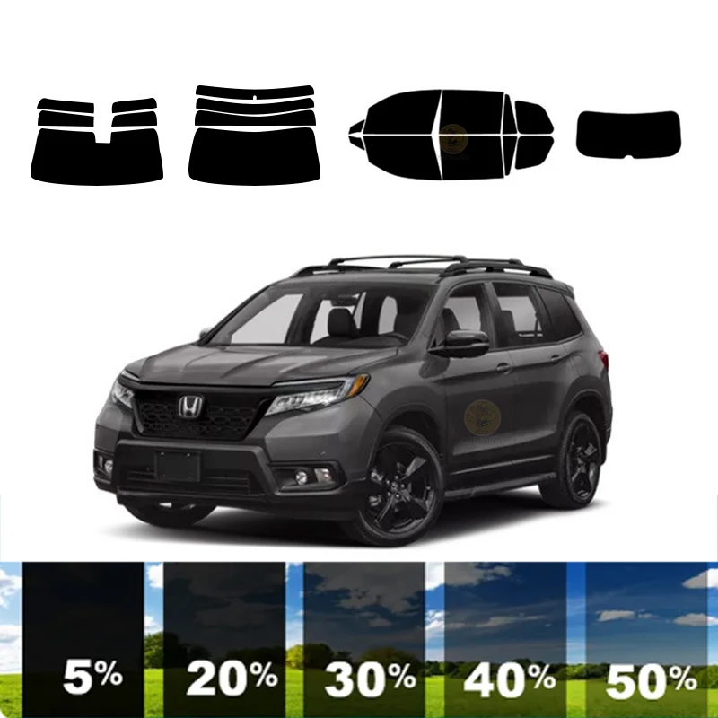 Filme de matiz de janela removível pré-cortada para carro 100% UVR 5%-70% VLT carbono de isolamento térmico ﻿ Para HONDA PASSPORT 4 DR SUV 2019-2023