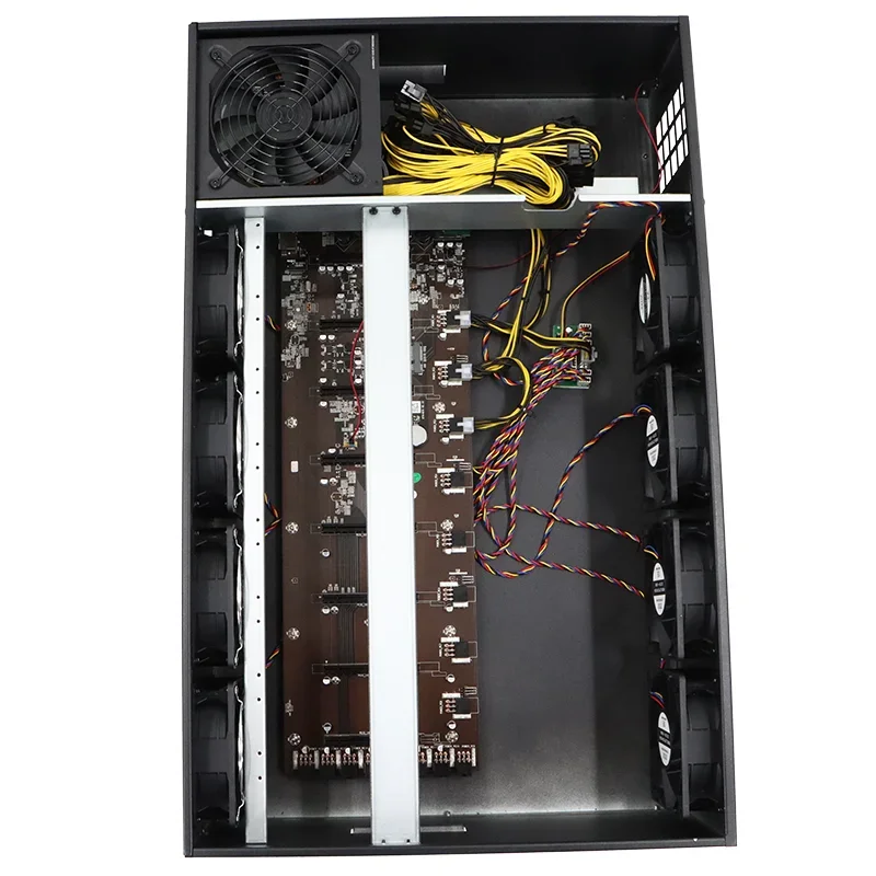 8 gpu server case frame support B75 B85 1800w 2000w 2600W 2800w 3000W psu case Video Graphic Card