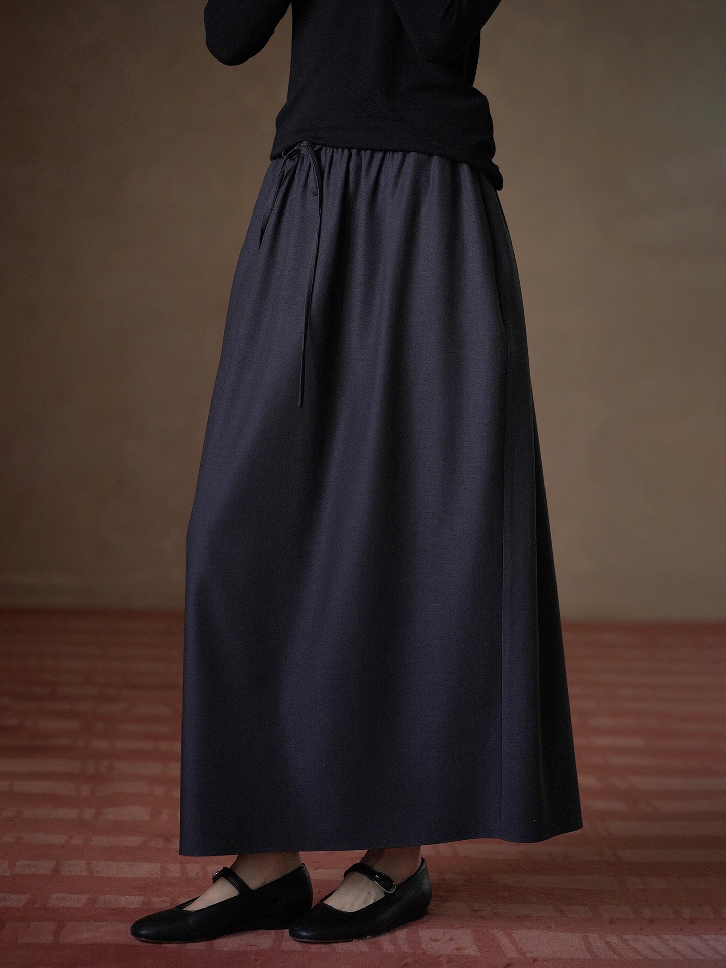 High Waist Straight Leg Long Skirt Women's Business Casual Skirt Comfortable Elastic Waist Commute Slimming A-Line Skirt