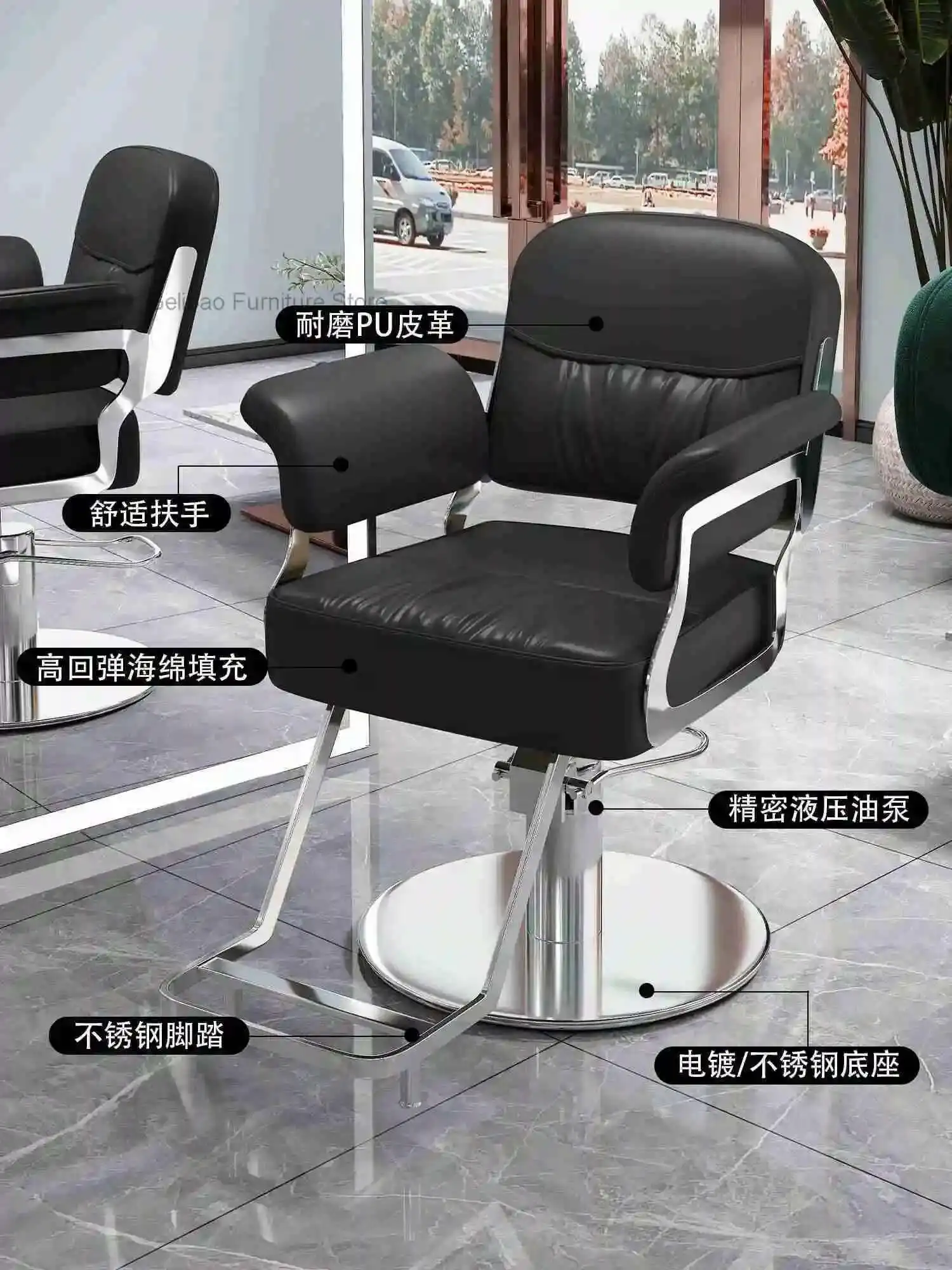 

Swivel Professional Luxury Barber Chair Lift Hair Salon Perm Barber Chair Hair Dyeing Cadeira De Barbeiro Salon Furniture GM212
