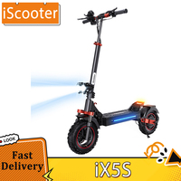 iScooter iX5S Electric Scooter, 1000W Motor, 48V 15Ah Battery, 11-inch Tire, 45km/h Max Speed, 40km Range, Dual Disc Brakes