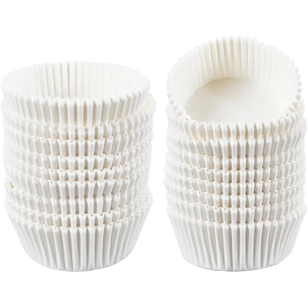 

500pcs White Cupcake Liners No Smell Baking Mold Paper Grease-Proof Muffin Liners Baking Cups for Cupcakes Nuts Pancakes