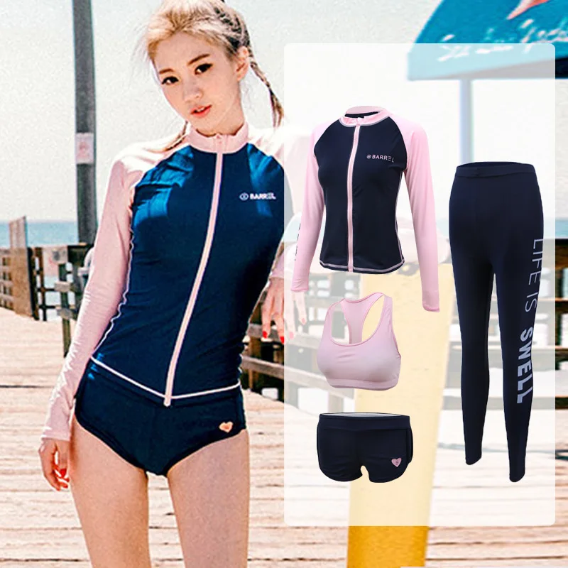 Imagem -04 - Feminino Rash Guard Maiô Manga Longa Superior e Legging Sol Proteção uv Maiô Surf Mergulho Esporte Natação Peças