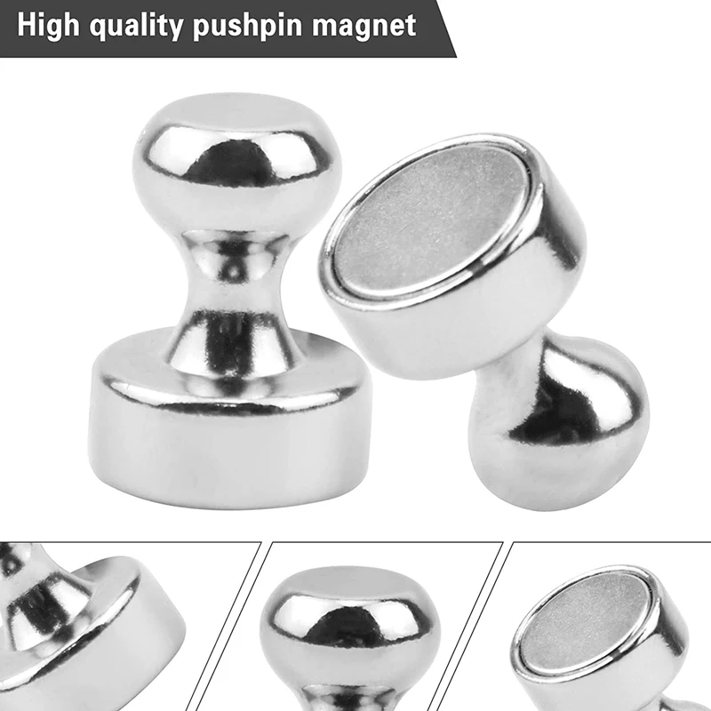 Pin jempol magnetik logam, papan Magnet, sempurna untuk papan tulis, Magnet kulkas praktis, pin tekan magnetis 54 buah