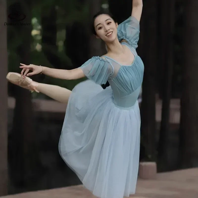 

Балетный костюм, купальник для женщин, сетчатый купальник с рюшами на плечах, гимнастическая обтягивающая одежда, платье для выступлений, костюм для воздушной йоги