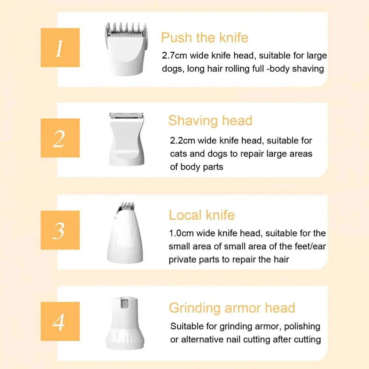 ماكينة تشذيب الشعر الكهربائية للحيوانات الأليفة 4 في 1 مع 4 شفرات ماكينة قص الأظافر الاحترافية لإعادة شحن الشعر للكلاب والقطط