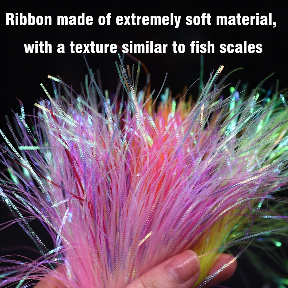 30cm 5g/Beutel Wellenförmige Gliss-Stränge Irisierendes Regenbogen-Flash-Tinsel Fliegenbindematerial für Angelköder DIY ﻿ – Detail 6
