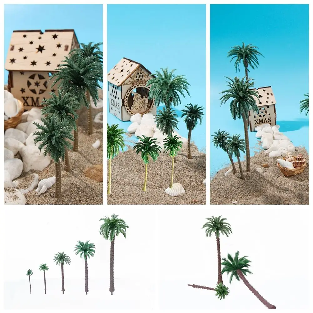 5/10/20Pcs Miniatures DIY Transfiguration Train Railroad Scenery Scenery Craft Tree Model Coconut Palm Tree