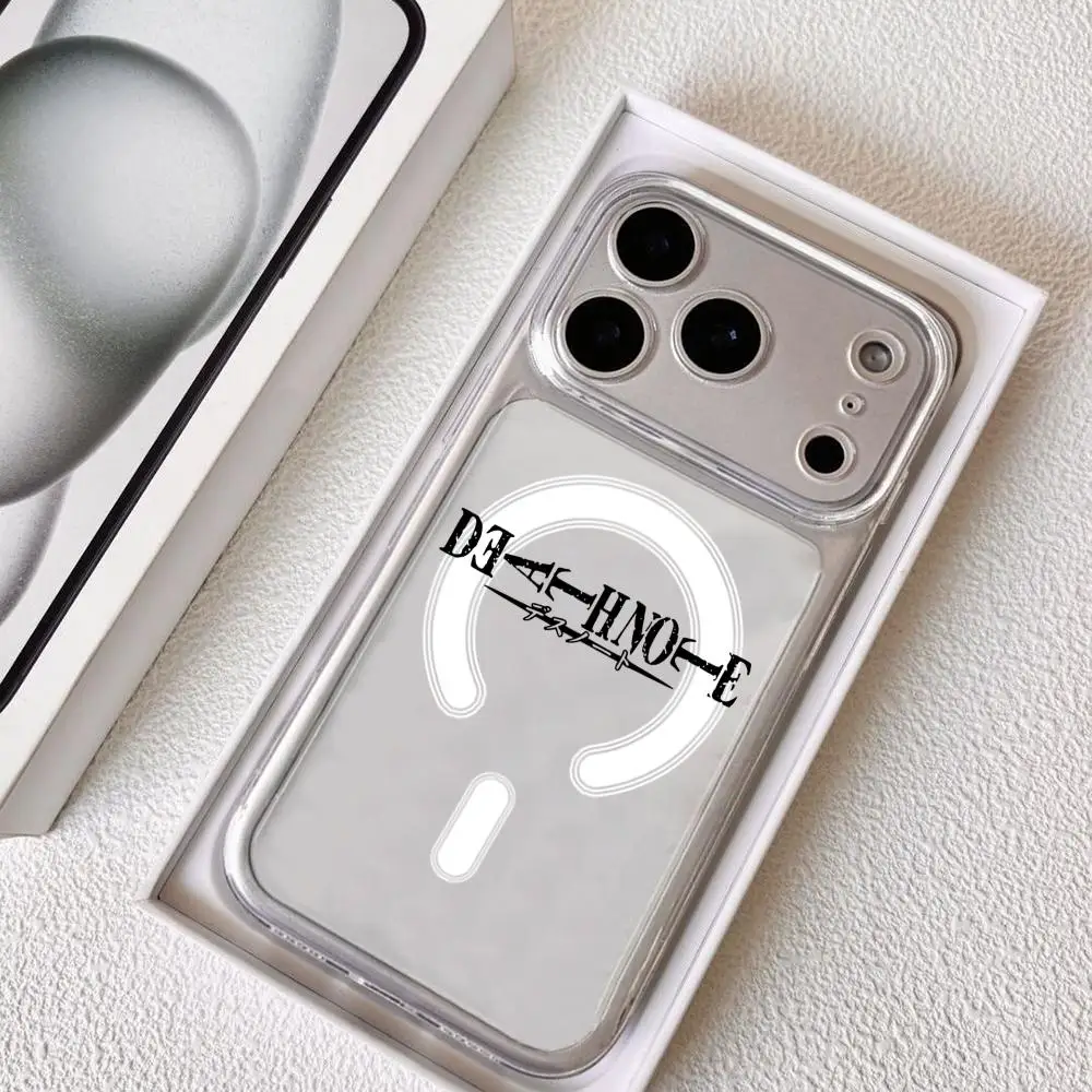 Death Note Logo Phone Case for iPhone 11-17 Pro Max Plus: Clear, Magnetic, Shockproof